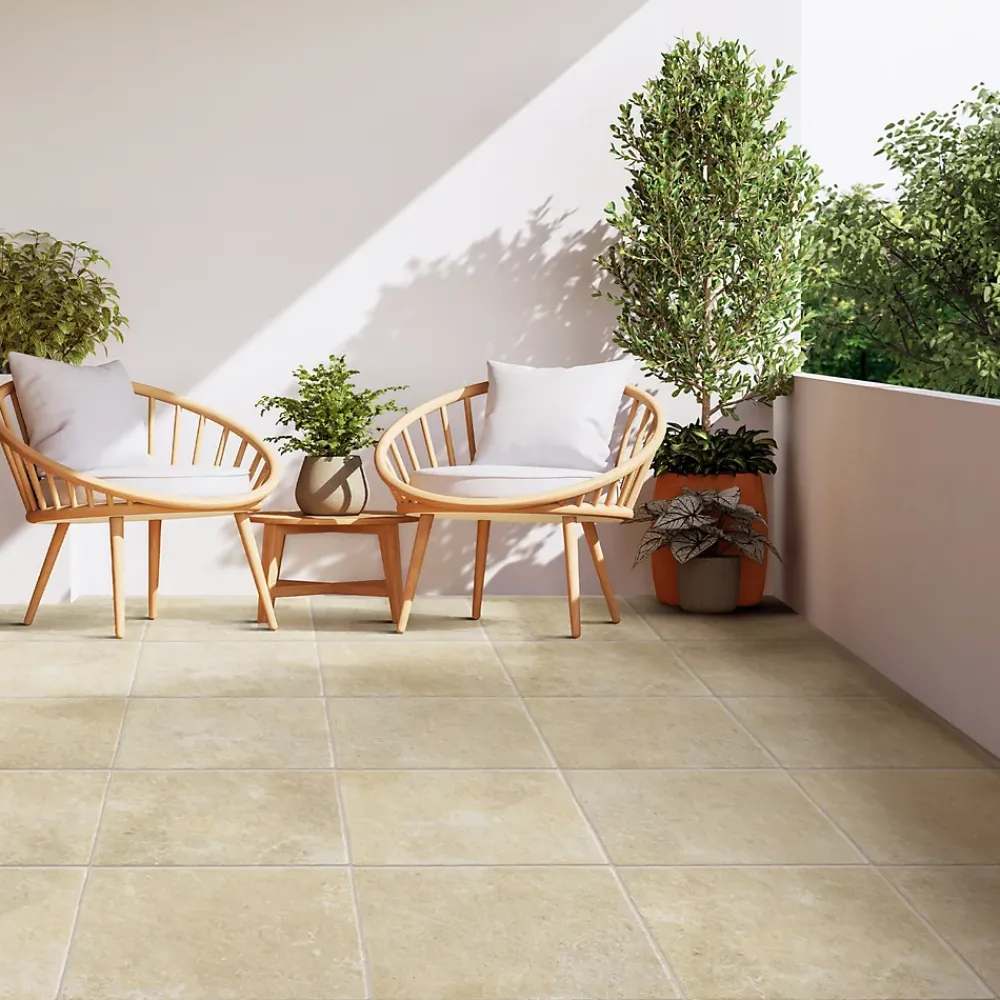 Frassinoro Carrelage Extérieur Et Terrasse<Carrelage sol extérieur en grès cérame émaillé effet pierre beige l.50 x L.50 x ép.0,9 cm Sunstone