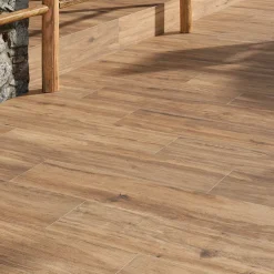 GoodHome Carrelage Extérieur Et Terrasse<Carrelage sol extérieur en grès cérame émaillé effet bois naturel l.22 x L.120 x ép. 0,97 cm Todias Caboa