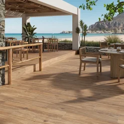 GoodHome Carrelage Extérieur Et Terrasse<Carrelage sol extérieur en grès cérame émaillé effet bois naturel l.22 x L.120 x ép. 0,97 cm Todias Caboa