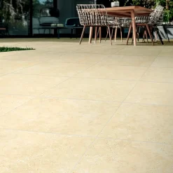 Carrelage Extérieur Et Terrasse<Carrelage sol extérieur en grès cérame émaillé effet travertin beige l.60 x L.60 x ép.0.74 cm Traverno