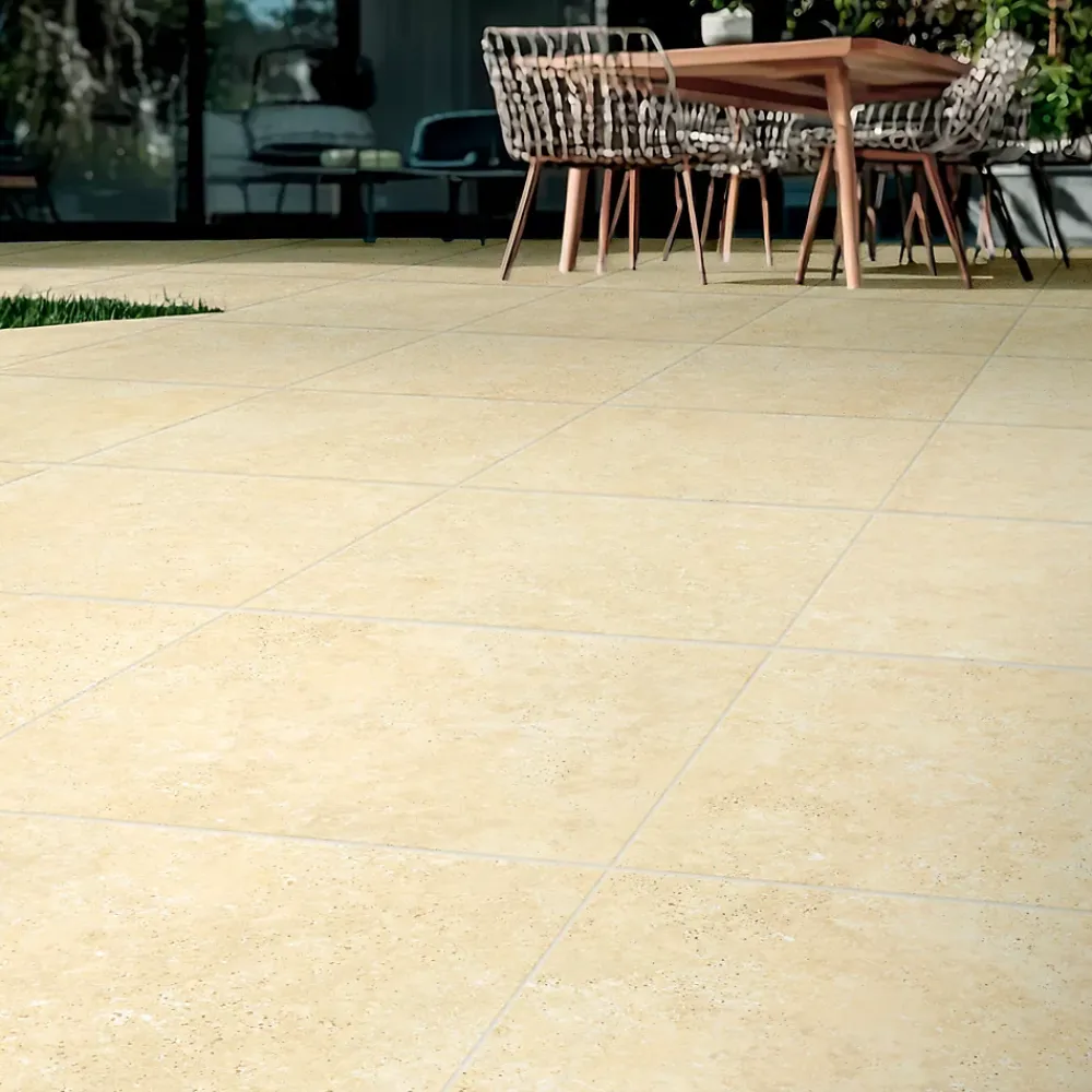 Carrelage Extérieur Et Terrasse<Carrelage sol extérieur en grès cérame émaillé effet travertin beige l.60 x L.60 x ép.0.74 cm Traverno