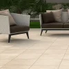 Ecoceramic Carrelage sol extérieur en grès cérame émaillé effet pierre beige l.45 x L.45 x ép.0,85 cm Avora- Carrelage Extérieur Et Terrasse