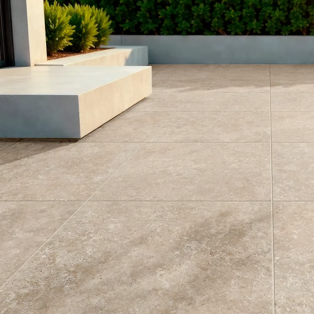 Carrelage Extérieur Et Terrasse<Carrelage sol extérieur en grès cérame émaillé effet travertin beige foncé l.60 x L.60 x ép.0.74 cm Traverno