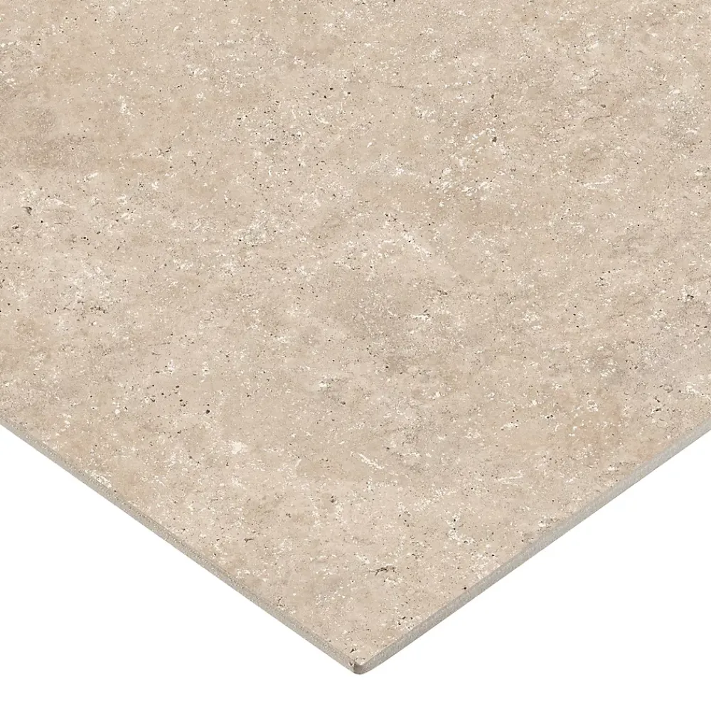 Carrelage Extérieur Et Terrasse<Carrelage sol extérieur en grès cérame émaillé effet travertin beige foncé l.60 x L.60 x ép.0.74 cm Traverno