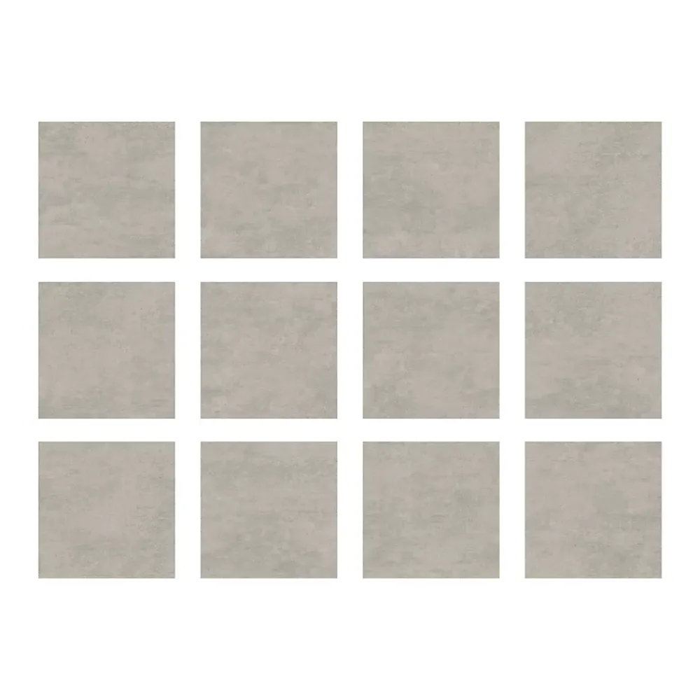 Ecoceramic Carrelage sol extérieur en grès cérame émaillé effet béton gris perle l.45 x L.45 x ép. 0.85cm Bauha- Carrelage Extérieur Et Terrasse