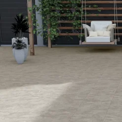 Ecoceramic Carrelage Extérieur Et Terrasse<Carrelage sol extérieur en grès cérame émaillé effet béton gris perle l.60 x L.60 x ép. 0.9cm Bauha