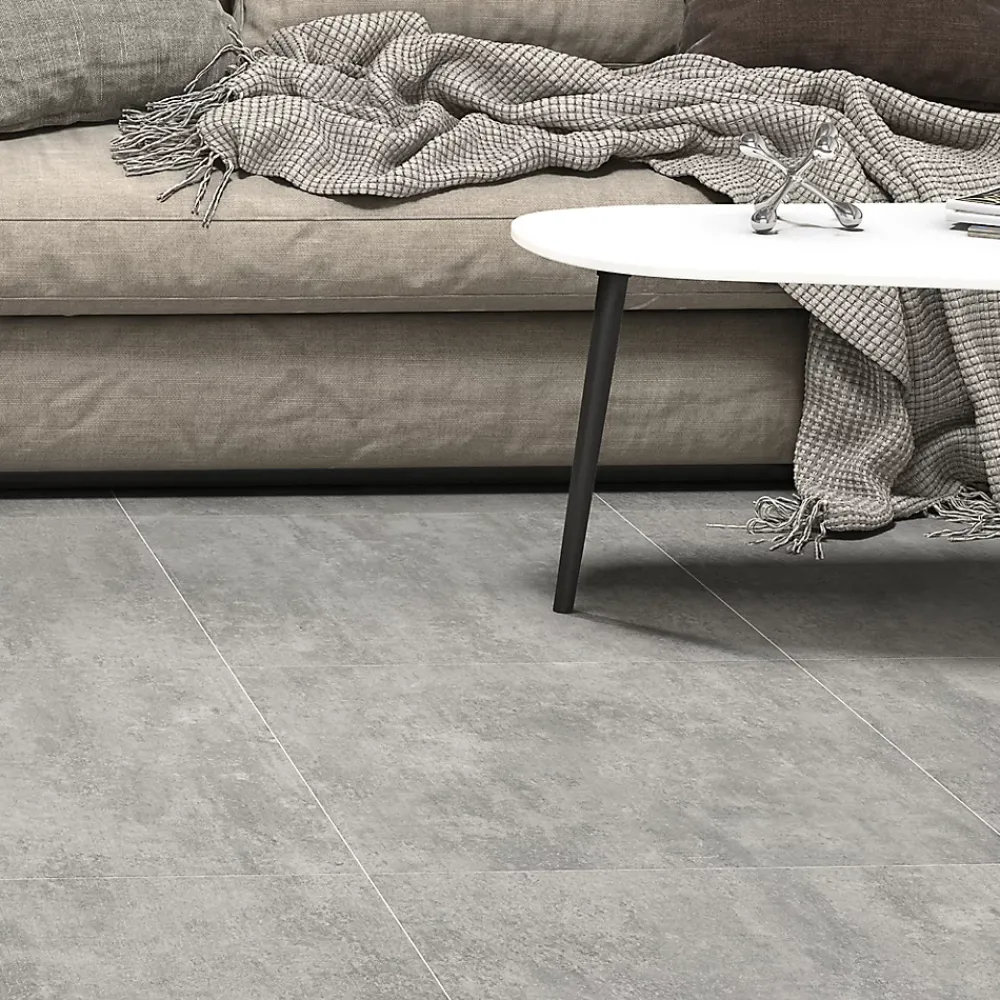 Ecoceramic Carrelage Extérieur Et Terrasse<Carrelage sol extérieur en grès cérame émaillé effet béton gris perle l.60 x L.60 x ép. 0.9cm Bauha