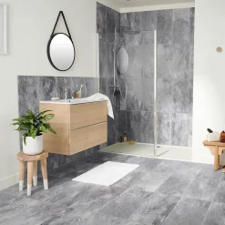 GoodHome Carrelage sol gris effet pierre L.61,5 x l.30,8 cm x ép.8 mm, Shaded- Carrelage Mural Pour Wc|Carrelage Mural Pour Salle De Bains