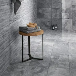 GoodHome Carrelage sol gris effet pierre L.61,5 x l.30,8 cm x ép.8 mm, Shaded- Carrelage Mural Pour Wc|Carrelage Mural Pour Salle De Bains