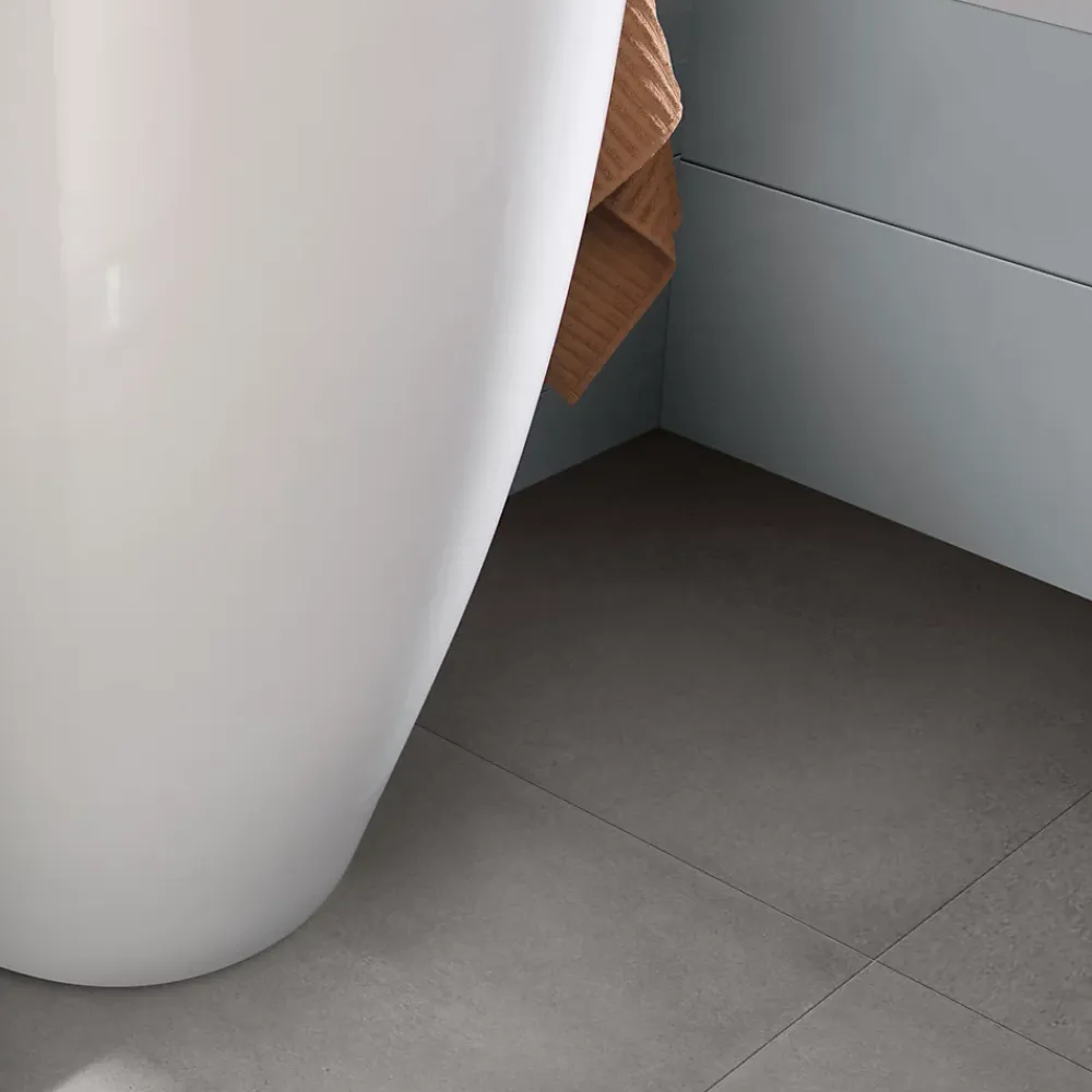 GoodHome Carrelage sol gris foncé effet béton L.60 x l.60 cm x ép.10 mm, Smooth- Carrelage Mural Effet Béton|Carrelage Mural Pour Douche