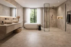 RAK Ceramics Carrelage sol intérieur / mur intérieur légèrement structuré Surface 2.0 Clay l.60 X L.120 cm rectifié 1er choix.- Carrelage Sol Effet Pierre