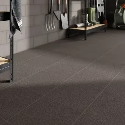 Carrelage Mural Effet Pierre|Carrelage Sol Effet Pierre<Carrelage sol intérieur anthracite L.33,3 x l.33,3 cm x ép.7 mm, Porphyre
