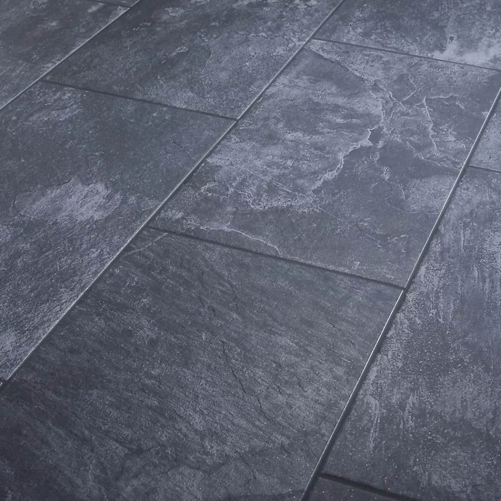 GoodHome Carrelage Mural Pour Cuisine|Carrelage Mural Pour Salle De Bains<Carrelage sol intérieur anthracite L.61,5 x l.30,8 cm x ép.8 mm, Shaded