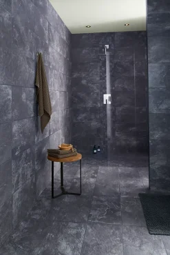 GoodHome Carrelage Mural Pour Cuisine|Carrelage Mural Pour Salle De Bains<Carrelage sol intérieur anthracite L.61,5 x l.30,8 cm x ép.8 mm, Shaded