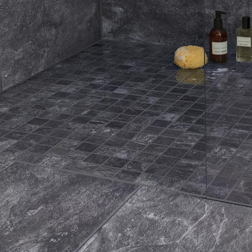 GoodHome Carrelage Mural Pour Cuisine|Carrelage Mural Pour Salle De Bains<Carrelage sol intérieur anthracite L.61,5 x l.30,8 cm x ép.8 mm, Shaded