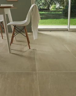 GoodHome Carrelage sol intérieur beige effet pierre L.60 x l.60 cm x ép.9 mm, Soft Travertin- Carrelage Mural Effet Pierre|Carrelage Sol Effet Pierre