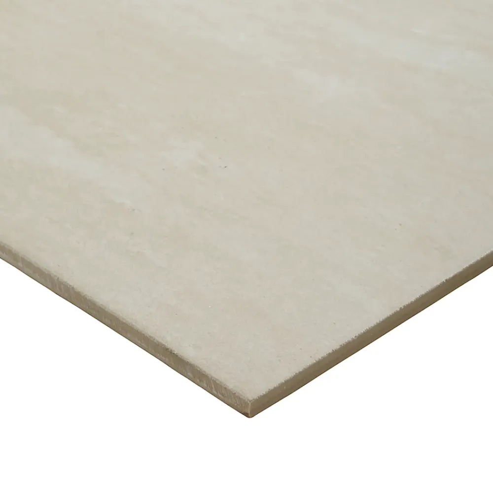 GoodHome Carrelage Mural Effet Pierre|Carrelage Sol Effet Pierre<Carrelage sol intérieur beige effet pierre L.60 x l.30 cm x ép.8 mm, Soft Travertin