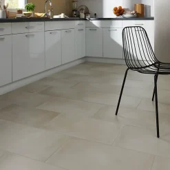 GoodHome Carrelage sol intérieur beige effet béton L.60 x L.30 cm x ép.10 mm, Smooth- Carrelage Mural Effet Béton|Carrelage Sol Effet Béton