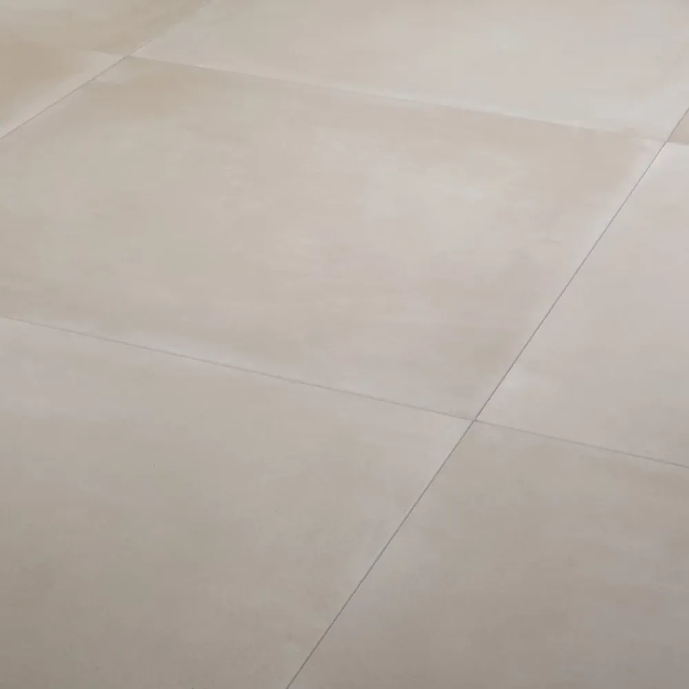 GoodHome Carrelage Sol Pour Pièce À Vivre|Carrelage Mural Effet Béton<Carrelage sol intérieur beige effet béton L.60 x L.60 cm x ép.10 mm, Smooth