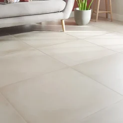 GoodHome Carrelage Sol Pour Pièce À Vivre|Carrelage Mural Effet Béton<Carrelage sol intérieur beige effet béton L.60 x L.60 cm x ép.10 mm, Smooth