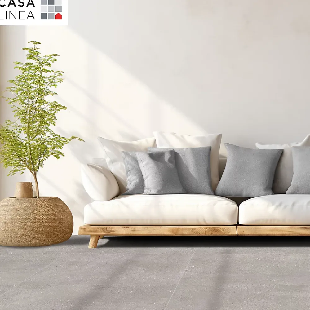 Carrelage sol intérieur effet béton gris taupe L.100 x l.100 cm x ép.10 mm, Casa Manhattan- Carrelage Mural Effet Béton|Carrelage Sol Effet Béton