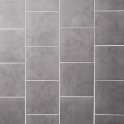 GoodHome Carrelage Mural Pour Wc|Carrelage Mural Pour Douche<Carrelage sol intérieur effet béton gris L.30,7 x l.30,7 cm x ép.7 mm, Cimenti