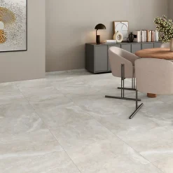 Alaplana Carrelage sol intérieur effet pierre gris mat L.60 x l.60 cm x ép.9,5 mm, Nor- Carrelage Mural Effet Pierre|Carrelage Sol Effet Pierre