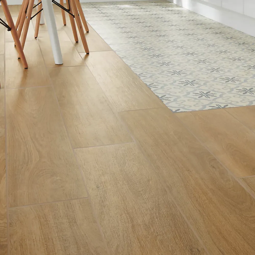 GoodHome Carrelage Mural Pour Pièce À Vivre|Carrelage Mural Effet Bois<Carrelage sol intérieur effet bois brut naturel L.120 x l.23 cm x ép.9,7 mm, Woodproject