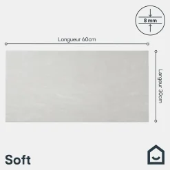 GoodHome Carrelage sol intérieur effet pierre ivoire L.60 x l.30 cm x ép.8 mm, Soft Travertin- Carrelage Mural Effet Pierre|Carrelage Mural Pour Douche