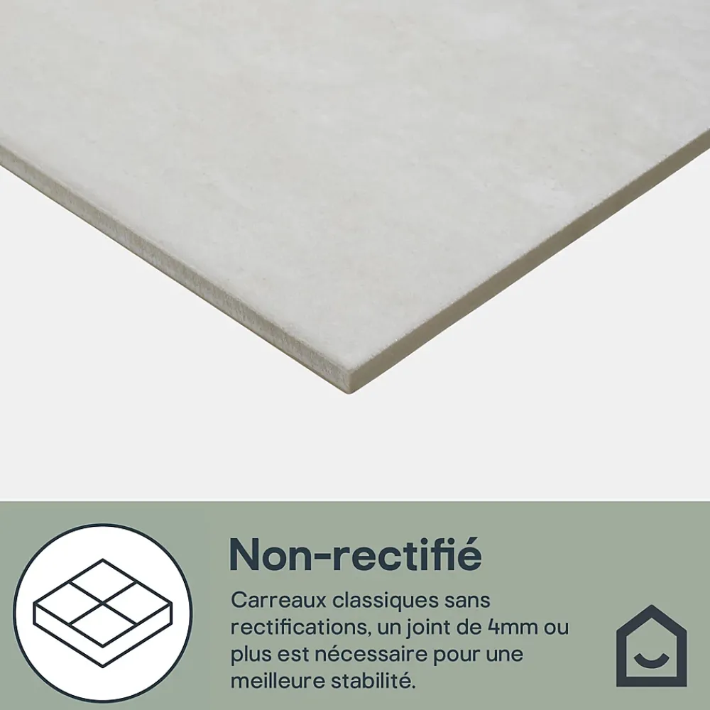 GoodHome Carrelage sol intérieur effet pierre ivoire L.60 x l.30 cm x ép.8 mm, Soft Travertin- Carrelage Mural Effet Pierre|Carrelage Mural Pour Douche