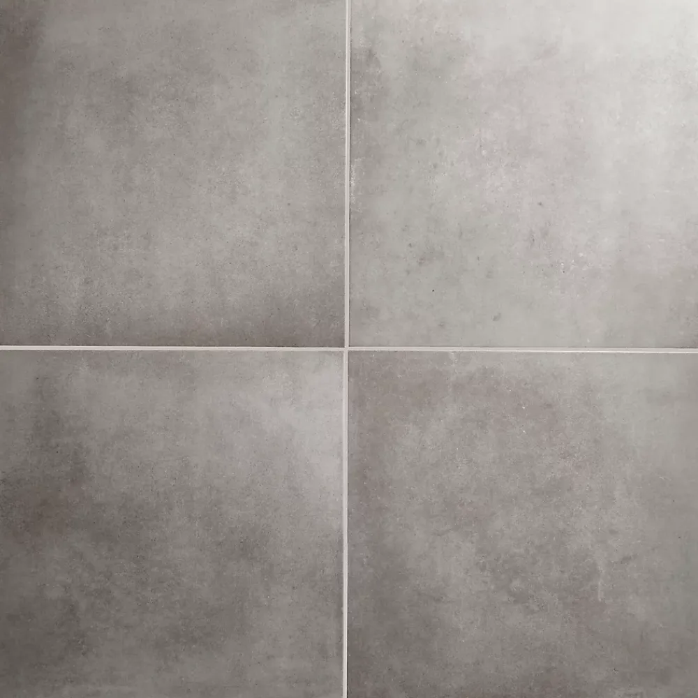 GoodHome Carrelage sol intérieur gris effet béton L.61,6 x l.61,6 cm x ép.7,4 mm, Konkrete- Carrelage Mural Pour Wc|Carrelage Mural Effet Béton