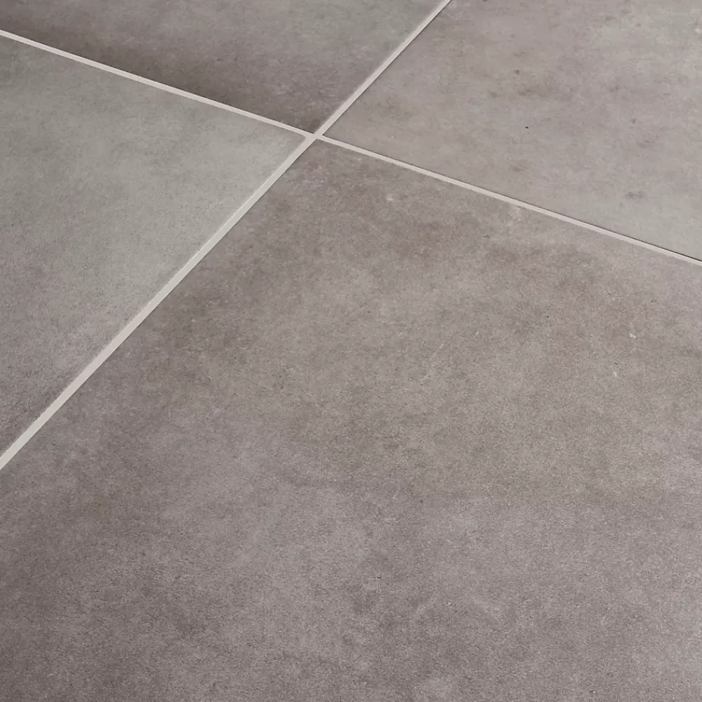 GoodHome Carrelage sol intérieur gris effet béton L.61,6 x l.61,6 cm x ép.7,4 mm, Konkrete- Carrelage Mural Pour Wc|Carrelage Mural Effet Béton