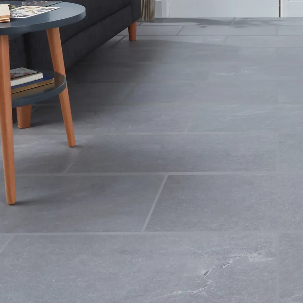 GoodHome Carrelage sol intérieur gris effet pierre L.60 x l.30 cm x ép.10 mm , Slate- Carrelage Mural Pour Wc|Carrelage Mural Pour Salle De Bains