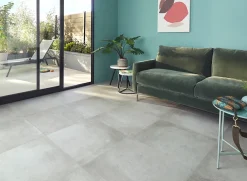 GoodHome Carrelage sol intérieur gris effet béton L.60 x l.60 cm x 9,5 mm, Kontainer- Carrelage Mural Effet Béton|Carrelage Sol Effet Béton