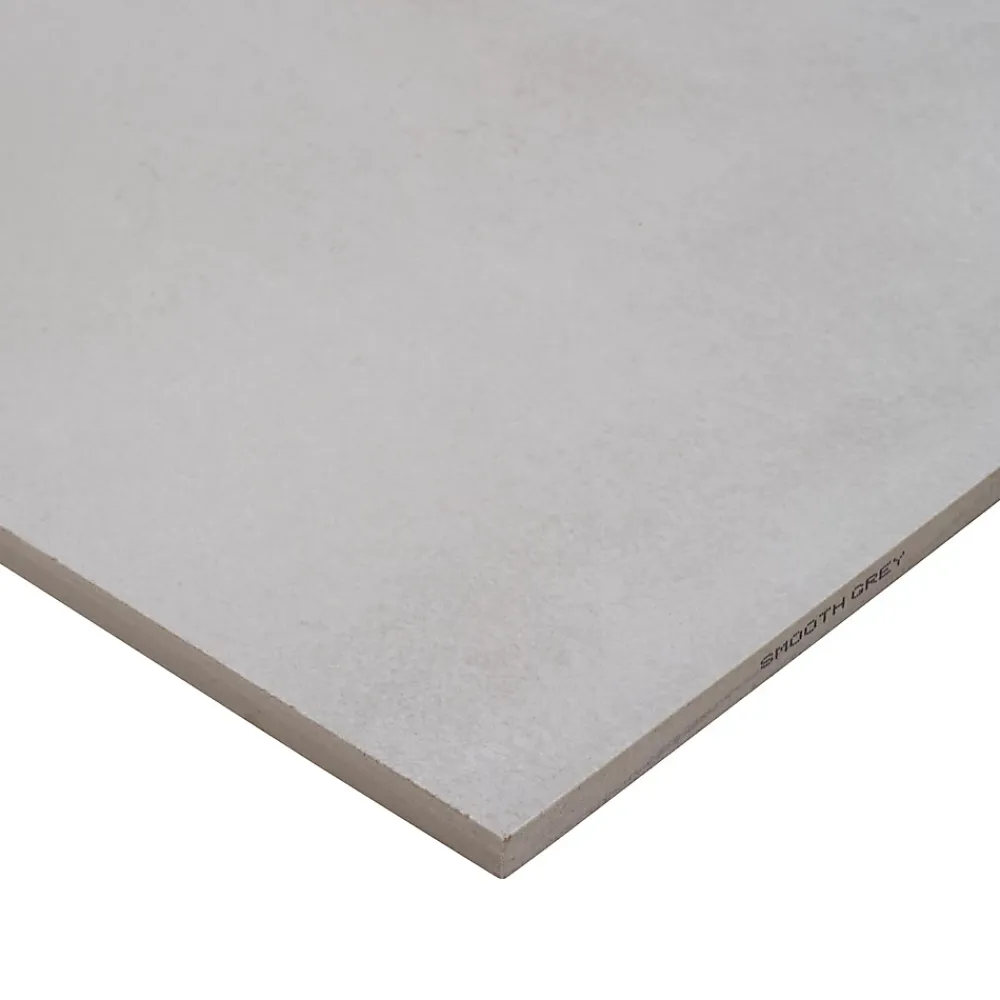 GoodHome Carrelage Mural Effet Béton|Carrelage Sol Effet Béton<Carrelage sol intérieur gris effet béton L.60 x l.30 cm x ép.10 mm, Smooth