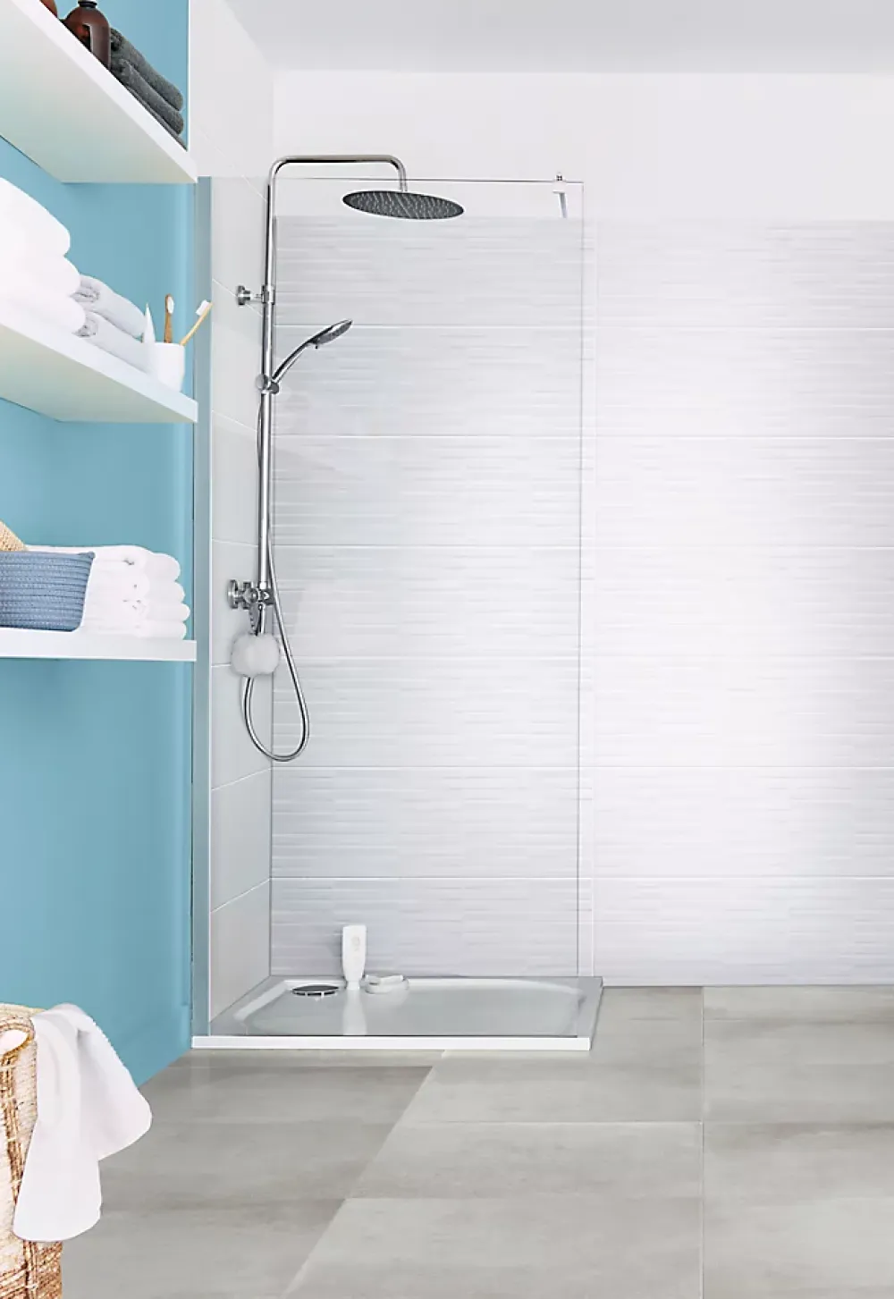 GoodHome Carrelage Mural Effet Béton|Carrelage Sol Effet Béton<Carrelage sol intérieur gris effet béton L.60 x l.60 cm x ép.10 mm, Smooth