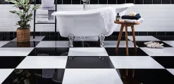 GoodHome Carrelage Mural Pour Wc|Carrelage Sol Pour Wc<Carrelage sol intérieur noir poli ultra brillance L.60 x l.60 cm x ép.9,5 mm, Livourne