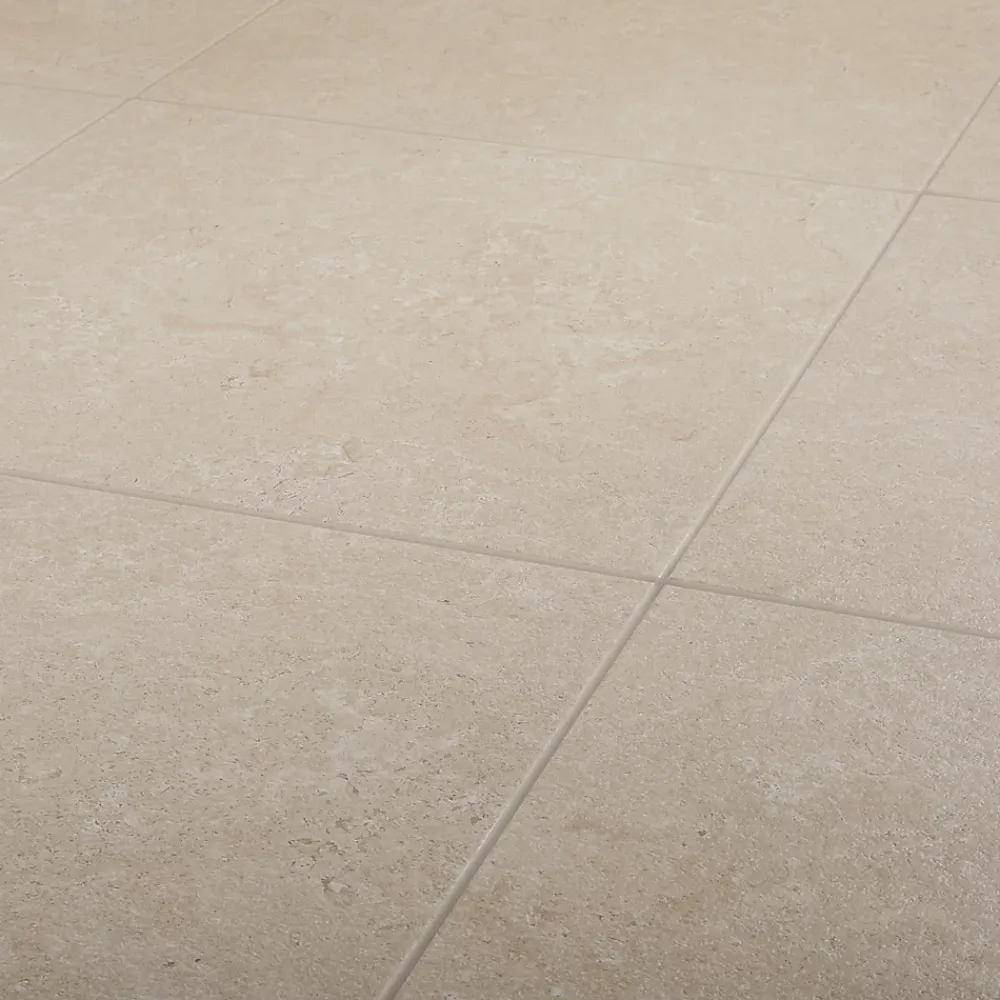 GoodHome Carrelage Mural Effet Pierre|Carrelage Sol Effet Pierre<Carrelage sol intérieur taupe beige effet pierre L.61,5 x l.61,5 cm x ép.9 mm, Soft Lime Stone
