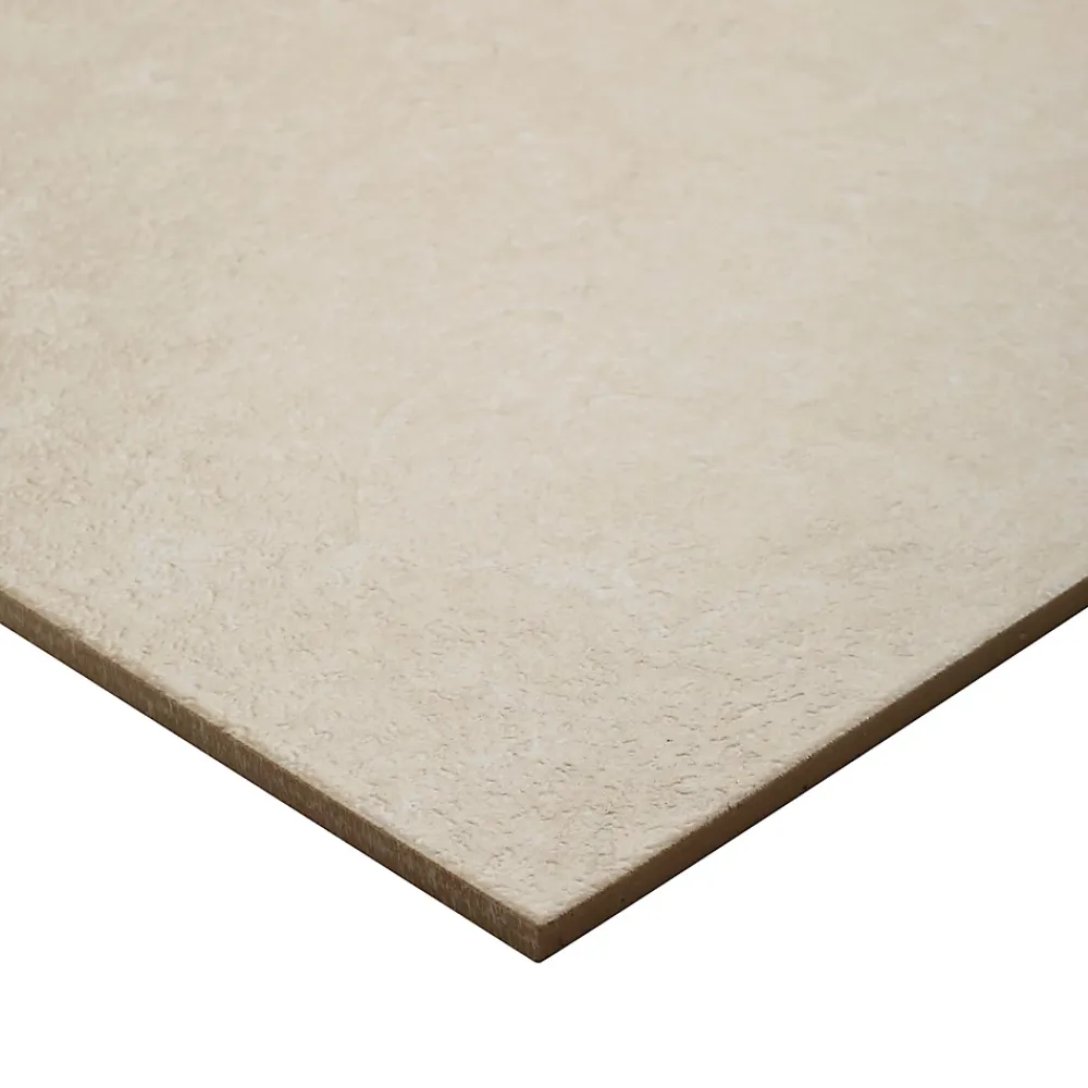 GoodHome Carrelage Mural Effet Pierre|Carrelage Sol Effet Pierre<Carrelage sol intérieur taupe beige effet pierre L.61,5 x l.61,5 cm x ép.9 mm, Soft Lime Stone
