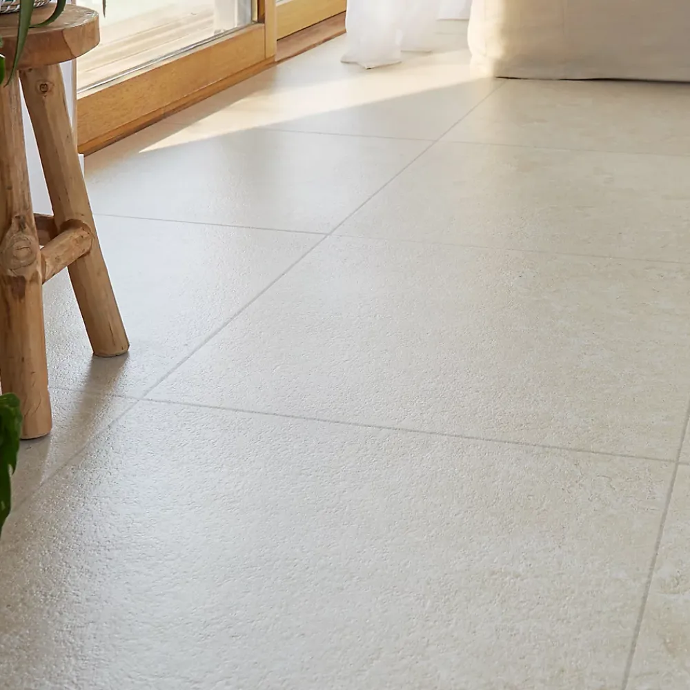 GoodHome Carrelage Mural Effet Pierre|Carrelage Sol Effet Pierre<Carrelage sol intérieur taupe beige effet pierre L.61,5 x l.61,5 cm x ép.9 mm, Soft Lime Stone