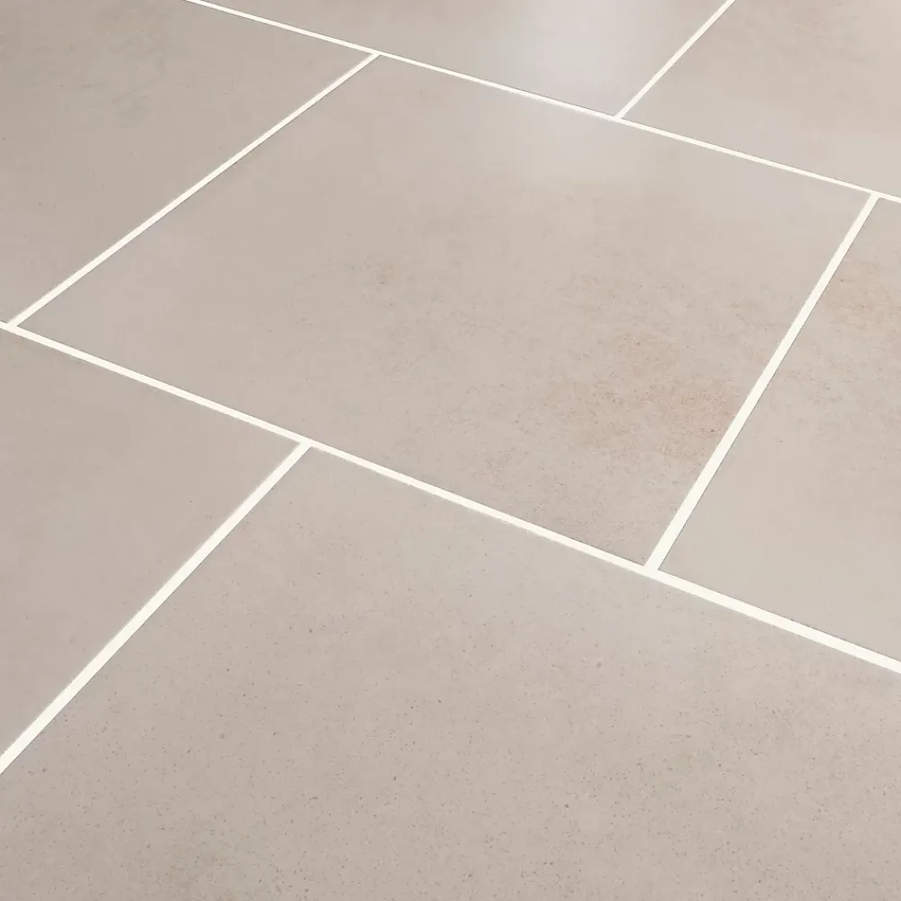 GoodHome Carrelage sol ivoire effet béton L.42,6 x l.42,6 cm x ép.7,4 mm, Konkrete- Carrelage Mural Pour Salle De Bains|Carrelage Mural Effet Béton