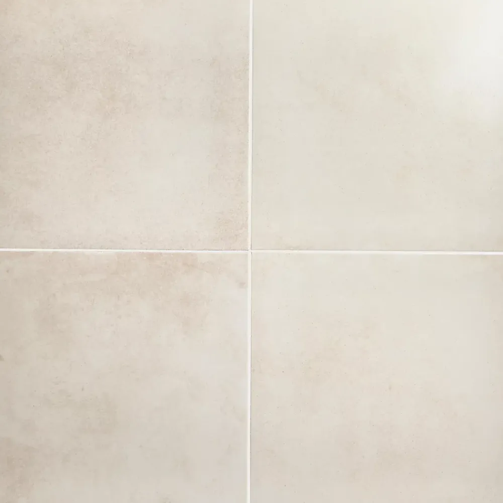 GoodHome Carrelage sol ivoire effet béton L.42,6 x l.42,6 cm x ép.7,4 mm, Konkrete- Carrelage Mural Pour Salle De Bains|Carrelage Mural Effet Béton