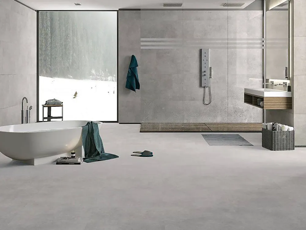 Qua Granite Carrelage sol/mur effet béton ARK SILVER MAT L.120 x l.60cm- Carrelage Sol Pour Salle De Bains|Carrelage Sol Effet Béton