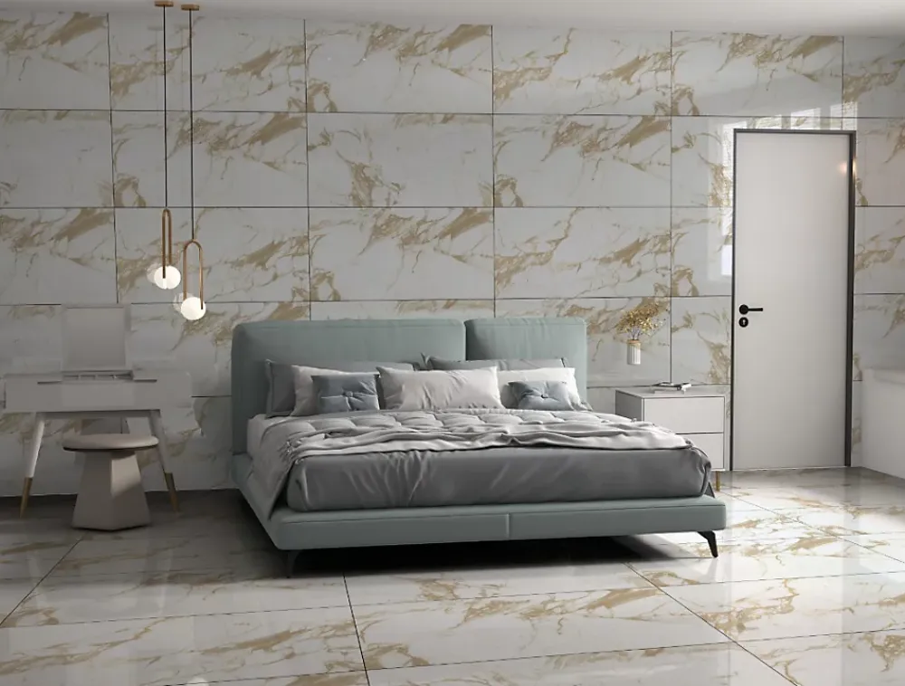Velloza Carrelage Sol Pour Pièce À Vivre|Carrelage Sol Effet Marbre<Carrelage sol/mur effet marbre brillant VENTURA GOLD L.120 x l.60cm