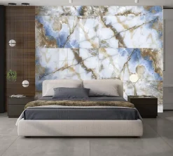 Velloza Carrelage Sol Effet Marbre|Carrelage Sol Pour Pièce À Vivre<Carrelage sol/mur effet marbre bleu MANMEET BLUE BRILLANT L.120 x l.60cm