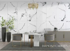Velloza Carrelage Sol Effet Marbre<Carrelage sol/mur effet marbre blanc DIAMOND CARRARA BRILLANT L.120 x l.60cm
