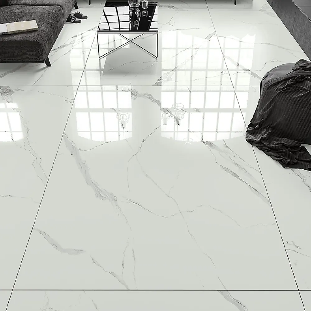 Bien Seramik Carrelage Sol Effet Marbre<Carrelage sol/mur effet marbre blanc brillant Statuario Goya l.60 x L.120 cm