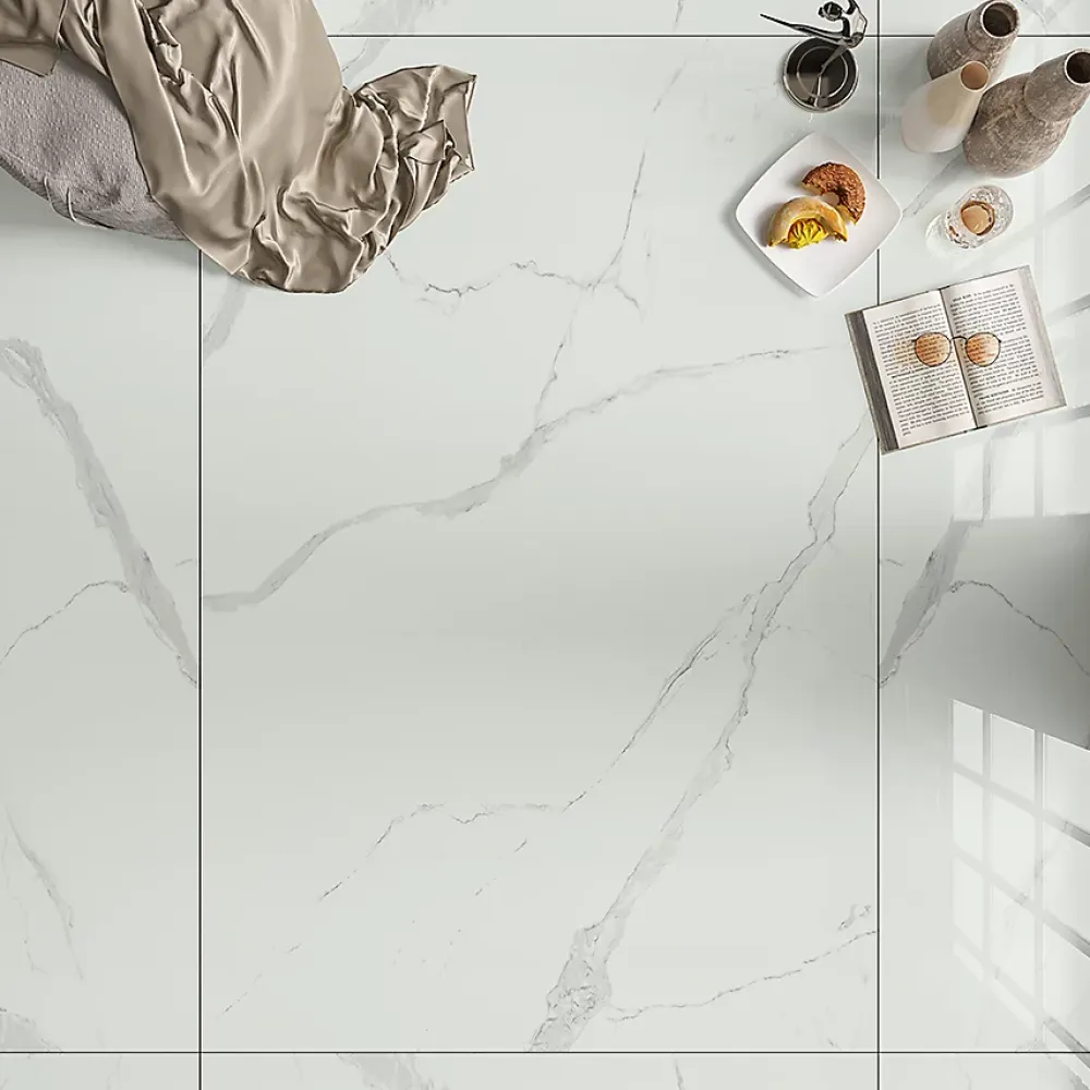 Bien Seramik Carrelage Sol Effet Marbre<Carrelage sol/mur effet marbre blanc brillant Statuario Goya l.60 x L.120 cm