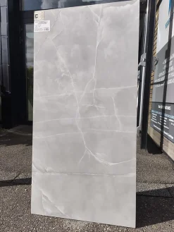 Velloza Carrelage sol/mur effet marbre ICE ONYX GREY BRILLANT L.120 x l.60cm- Carrelage Sol Effet Marbre