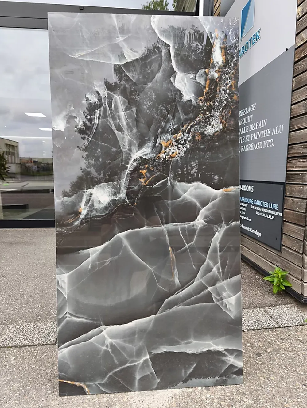 Velloza Carrelage sol/mur effet marbre brillant SUBLIME ONYX BLACK L.120 x l.60cm- Carrelage Sol Pour Salle De Bains|Carrelage Sol Pour Pièce À Vivre